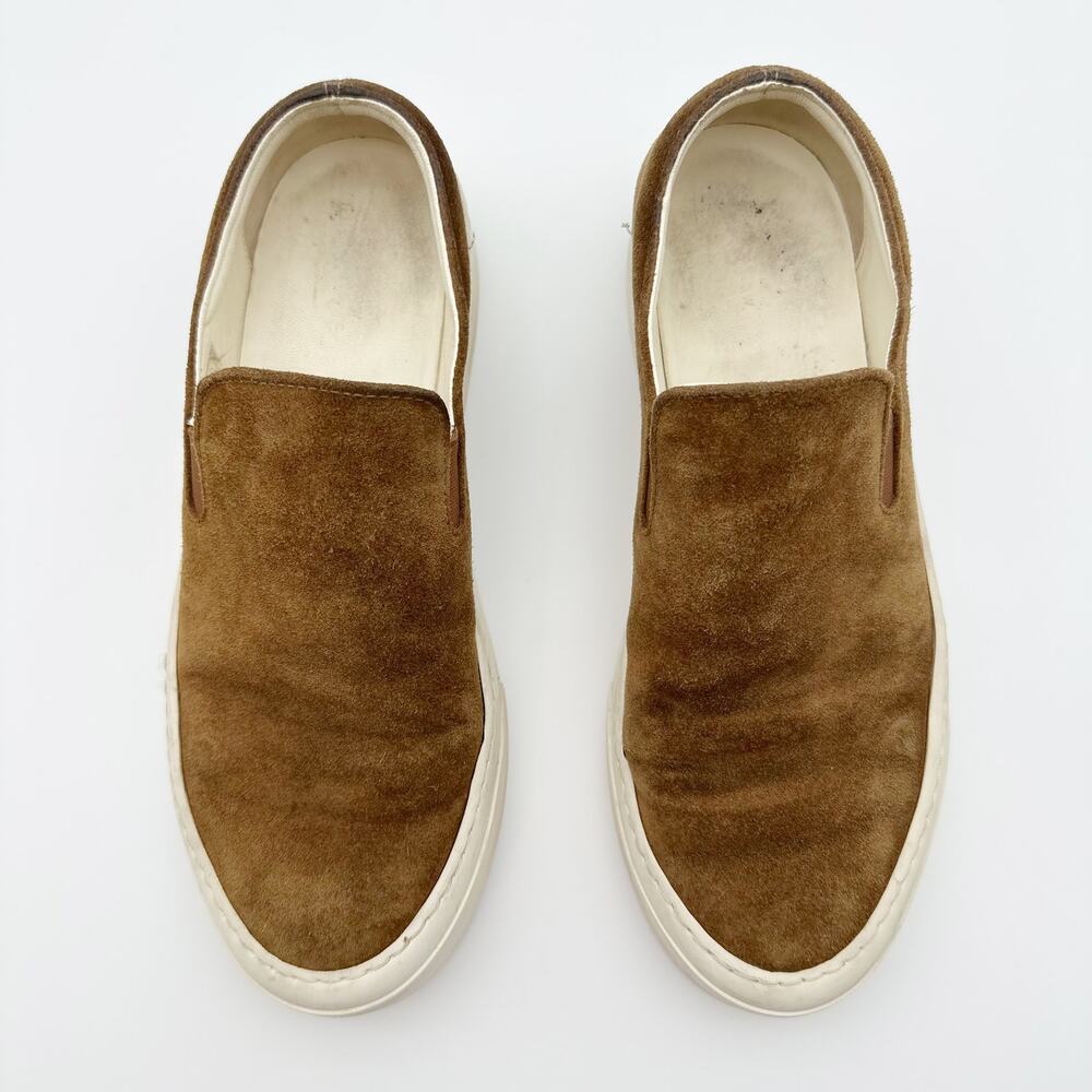 The Row Shoes Marie Flat Slip On Sneakers Brown Suede Platform Minimalist 37
